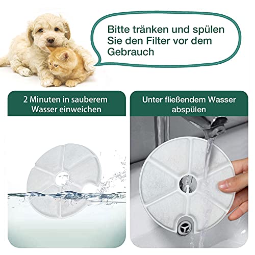 Filtro de repuesto y mangueras para fuente de gatos Lu&Ba, filtro para fuente de agua para mascotas, paquete de 4 unidades