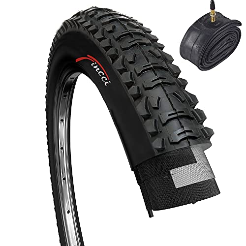 Fincci Set 26 x 1,95 Pulgadas 50-559 Plegable Cubierta con Cámara de Aire Presta Válvula Interior para MTB Montaña Hibrida Bici Bicicleta