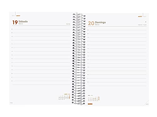 Finocam Espiral Year - Agenda Enero 2022 - Diciembre 2022 (12 meses), Sobremesa - E10 - 155x212 mm, Negro