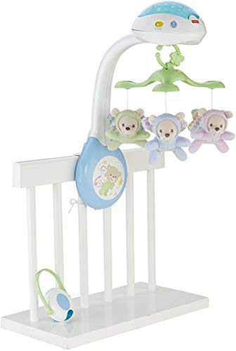 Fisher-Price Móvil Ositos Voladores - Producto para Bebés - 3 Opciones de Sonido - Con 3 Ositos - Control Remoto - Regalo para Bebés de 0+ Meses