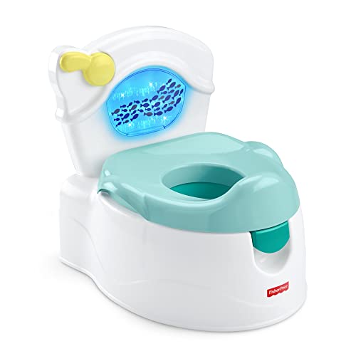 Fisher-Price Orinal océano aprende a ir al baño, para bebés y niños, con sonidos y luces (Mattel GWD37)