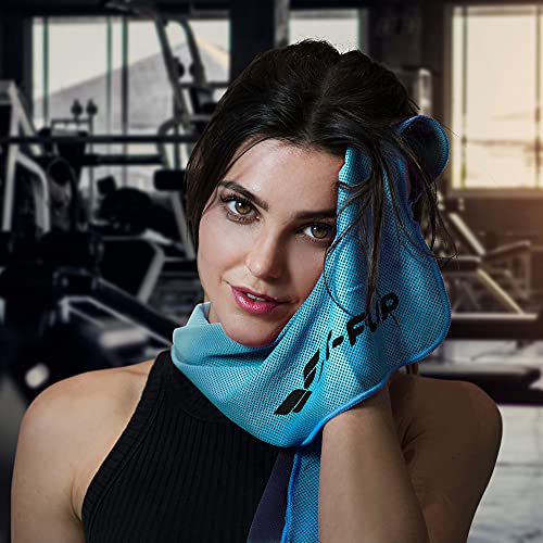 Fit-Flip Toalla de enfriamiento 100x30cm, Toalla de Deporte refrescante, Toalla fría, Airflip Cooling Towel, Toalla de Microfibra – Color: Azul, tamaño: 100x30cm