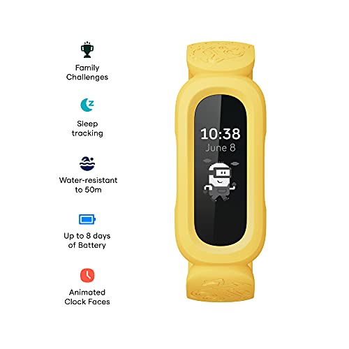 Fitbit Ace 3 Activity Tracker, Unisex-Youth, Negro/Amarillo (Minions), One Size