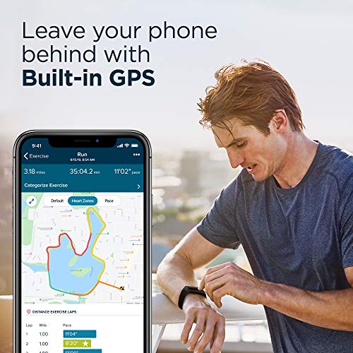 Fitbit Charge 4 Pulsera de actividad premium con GPS integrado, sumergible hasta 50m y 7 dias de batería, Azul (Storm Blue)