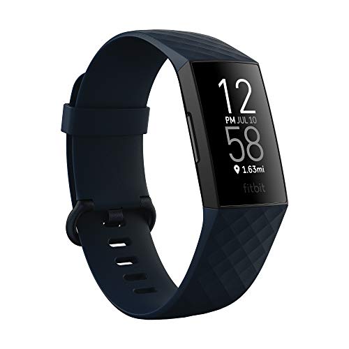 Fitbit Charge 4 Pulsera de actividad premium con GPS integrado, sumergible hasta 50m y 7 dias de batería, Azul (Storm Blue)