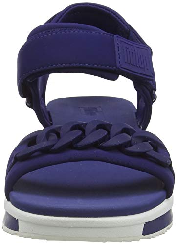 Fitflop HEDA Sport Sandal-Chain, Sandalias deslizantes Mujer, Midnight Navy, 42 EU