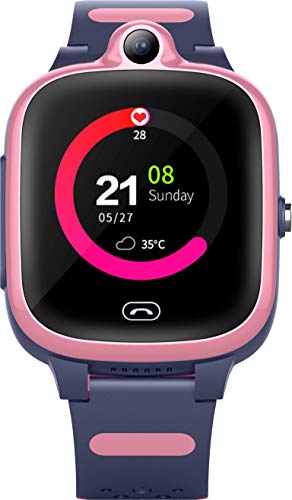 Fitonme 4G Reloj Inteligente para Niños - Smart Watch con GPS con Posición en Tiempo Real a Prueba de Agua, WiFi, Mensaje de Videollamada, Podómetro, Geofence SOS, Anti-Pérdida de Educación Temprana