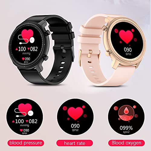 Fitonme Smartwatch Mujer Reloj Inteligente IP68 con 24 Modos de Deporte,Pulsómetro,Monitor de Sueño,Notificaciones Inteligentes,1.28 Pulgadas Pantalla Táctil Android Smartwatch (Rosa 2)