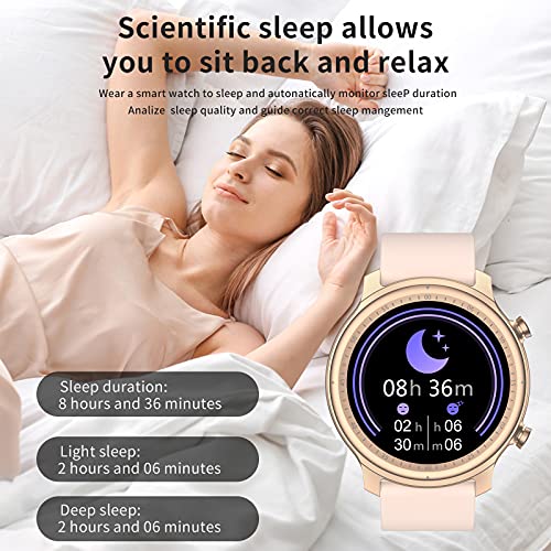 Fitonme Smartwatch Mujer Reloj Inteligente IP68 con 24 Modos de Deporte,Pulsómetro,Monitor de Sueño,Notificaciones Inteligentes,1.28 Pulgadas Pantalla Táctil Android Smartwatch (Rosa 2)