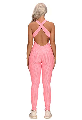 FITTOO Mallas Pantalones Deportivos Leggings Mujer Yoga de Alta Cintura Elásticos y Transpirables para Yoga Running Fitness con Gran Elásticos1370 Rosa S