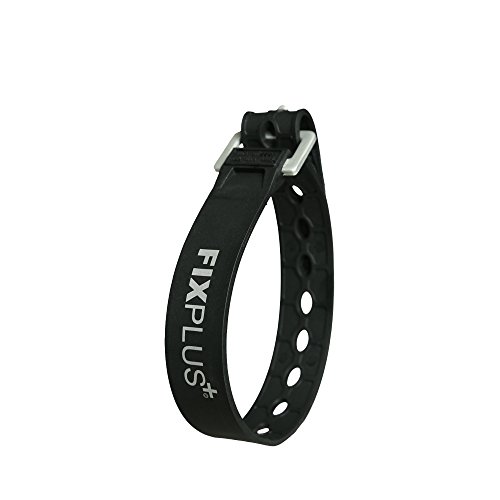 Fixplus de Banda Strap - Sujeción para Fijar, Fijar, empaquetado y Fijo zurren, de plástico Especial con Hebilla de Aluminio de El Avión Diseño, 35 cm en Negro