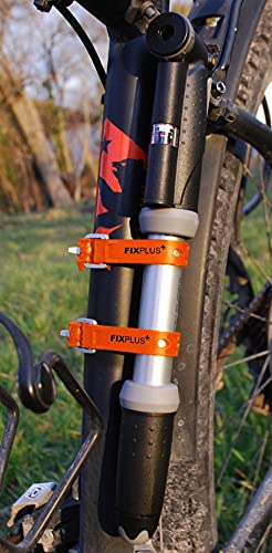 Fixplus Paquete de 4 correas Nano tamaño: corto y estrecho – Correa de amarre para seguridad, fijar, atar y amarrar, de plástico especial con hebilla de aluminio 23 cm x 1,2 cm (naranja).