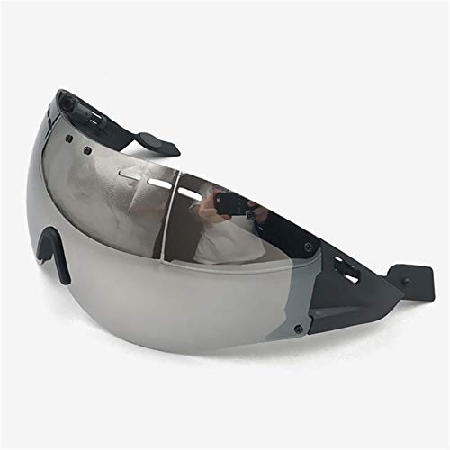 FJY-HOOK, Camino de la bicicleta Casco Casco Ciclismo ojo de la lente Aero Casco Tt ciclismo de carretera casco de sol-visera Len Contrarreloj Gafas de accesorios de la bici ( Color : Plata )