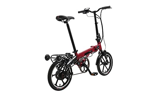 Flebi Supra Eco Bicicletas, Eléctricas Plegables, Red Bordeaux, 130x106x57