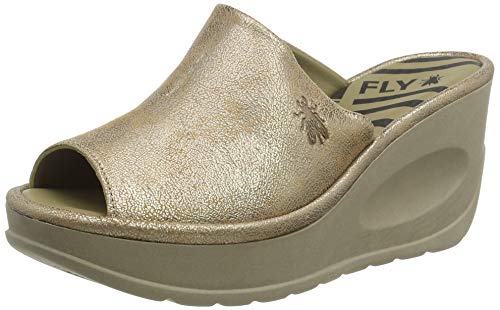 FLY London Jamb864fly, Mules Mujer, Dorado (Luna 014), 40 EU