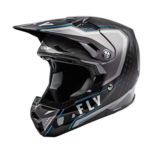 Fly Racing 2021 Formula Carbon Casco - Axon (grande) (Negro/Gris/Azul)