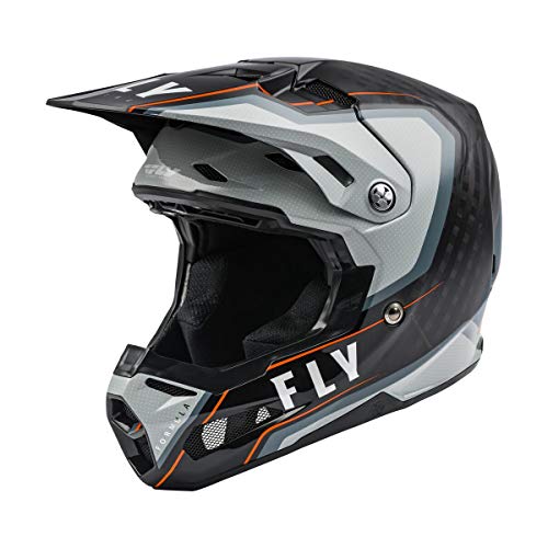 Fly Racing 2021 Formula Carbon Casco - Axon (grande) (negro/gris/naranja)