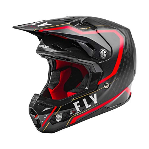 Fly Racing 2021 Formula Carbon Casco - Axon (mediano) (negro/rojo/oro)