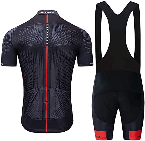 FMMATOQ Conjunto de Traje de Ciclismo Hombre, Ropa Maillot Bicicleta Mangas Cortas y 5D Gel Pad Culotte para Bicicleta MTB Ciclista