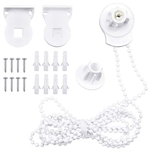 Fodlon Kit de Reparación de Persianas, 25mm Mecanismo Estor Enrollable, Plastico Embrague Ciego Soporte de Cadena de Cuentas Kit con Tornillos pour Ventana tratamientos