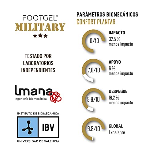 Footgel - Plantilla Edition Militar y Policial – Plantillas Tácticas Combate el dolor de las articulaciones (EUCALIPTO, 39-42)