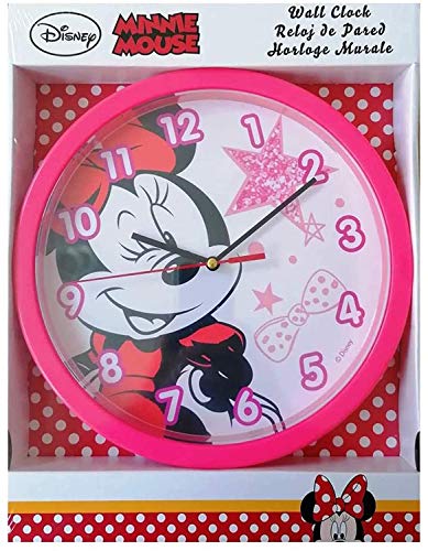 for-collectors-only Minnie Mouse - Reloj de pared infantil (25 cm), diseño de Mickey y Minnie Mouse