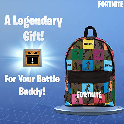 FORTNITE Mochila Tipo Americano con Bolsillo, Unisex Adultos, Multicolor (Estampado Multicolor), 14x44x33 cm (W x H x L)