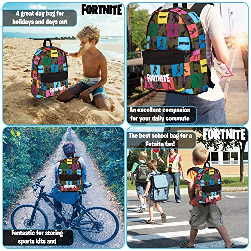 FORTNITE Mochila Tipo Americano con Bolsillo, Unisex Adultos, Multicolor (Estampado Multicolor), 14x44x33 cm (W x H x L)