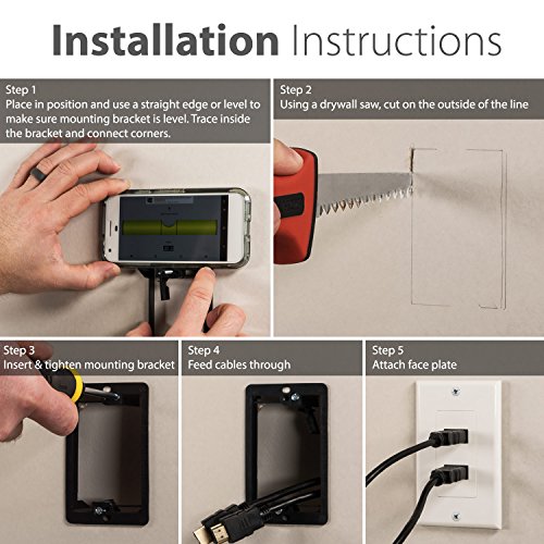 Fosmon Low Voltage [3-Gang] Wall Plate Mounting Bracket para Cables y Wires