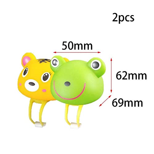 Froiny 2pc Bicycle Bell Kids Bike Bell Bell Small Hamster Duck Bells Head Light Bell Bike Bike Manillar Anillo Dibujos Animados Bell
