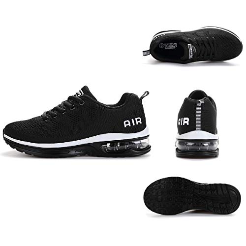 frysen Zapatillas de Deportes Hombre Mujer Zapatos Deportivos Aire Libre para Correr Calzado Sneakers Gimnasio Casual Unisexo Black 41