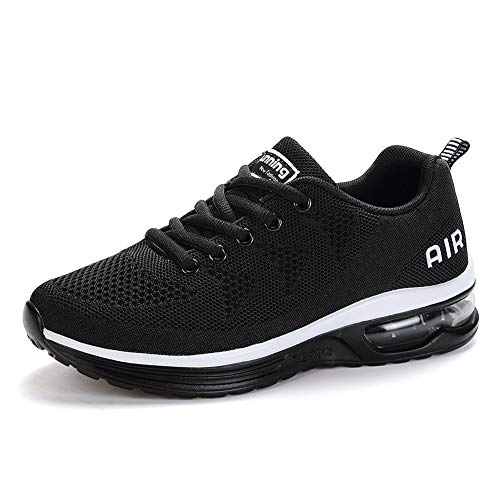 frysen Zapatillas de Deportes Hombre Mujer Zapatos Deportivos Aire Libre para Correr Calzado Sneakers Gimnasio Casual Unisexo Black 41