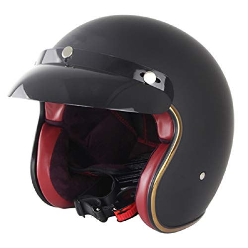 fuchsiaan Cascos De Ciclismo Unisex Adultos, con Gafas Extraíbles, Casco con Forma De Bola De Impresión Retro para Bicicleta Eléctrica, Motocicleta, Scooter