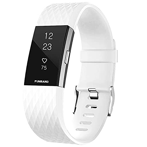 FunBand® Correa para Fitbit Charge 2, Edición Especial Soft Silicona Deportes Recambio de Pulseras Ajustable Reemplazo Accesorios para Reloj Fitbit Charge 2 Pulsera de Actividad Pequeño y Grande