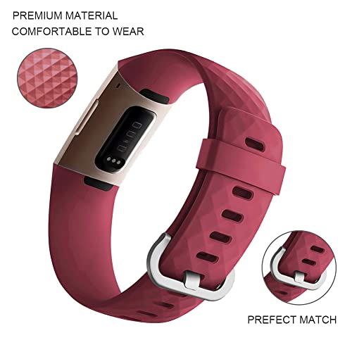 FunBand Correa para Fitbit Charge 3/Charge 4, Edición Especial Soft Silicona Deportes Recambio de Pulseras Ajustable Reemplazo Accesorios para Reloj Fitbit Charge 3/Charge 4