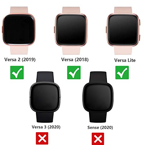 Funbiz Compatible con Fitbit Versa Correa/Fitbit Versa 2 Correa, Correa de Acero Inoxidable Correa de Metal con Cerradura para Fitbit Versa/Versa Lite, Pequeño, Oro Rosa