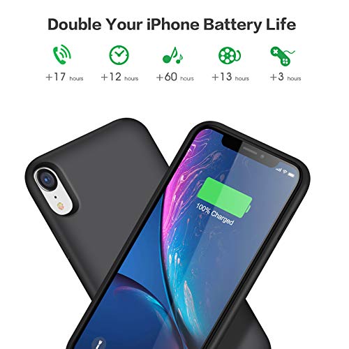 Funda Batería para iPhone XR, iPosible [6800mAh] Funda Cargador Portatil Batería Externa Ultra Carcasa Batería Recargable Power Bank Case para iPhone XR [6.1 Pulgadas ]