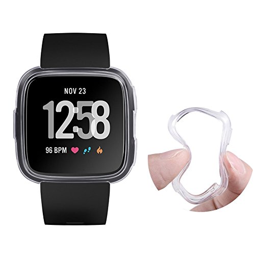 Funda para Fitbit Versa, Nueva Ultra Delgada Suave Chapado TPU Protección Silicona Case Cover para Fitbit Versa Carcasa Protectora Transparente y Suave para Fitbit Versa, a Prueba de Golpes