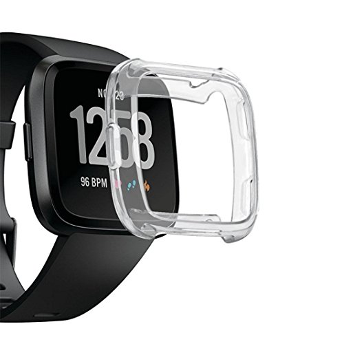 Funda para Fitbit Versa, Nueva Ultra Delgada Suave Chapado TPU Protección Silicona Case Cover para Fitbit Versa Carcasa Protectora Transparente y Suave para Fitbit Versa, a Prueba de Golpes