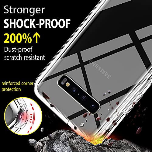 Funda para Samsung Galaxy S10, Silicona Transparente 360 Grados Delantera Trasera Carcasa Ultra-Delgado Resistente Anti-Arañazos Anti-Choques Doble Cara Protectora