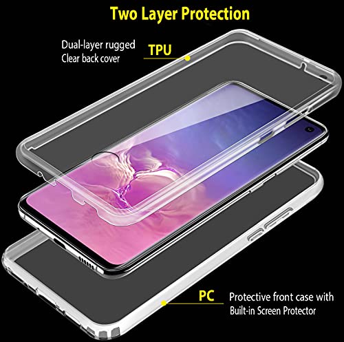 Funda para Samsung Galaxy S10, Silicona Transparente 360 Grados Delantera Trasera Carcasa Ultra-Delgado Resistente Anti-Arañazos Anti-Choques Doble Cara Protectora