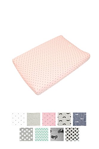 Fundas Bcn ® - F11 - Funda Cambiador Bebe 70x50 Centímetros - De Algodón – Suave, Elástica Y Adaptable (Little Fun Peach)