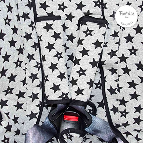 Fundas BCN ® - F127/9399 - Funda para silla de coche Klippan Kiss ® 2 - Fun Black Star