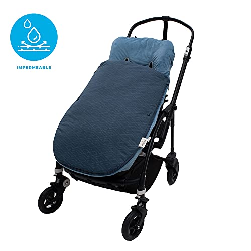 FUN*DAS BCN -S29/7390-Saco de invierno universal impermeable para carrito SASHIKO | Suave Algodón Skin Friendly | Adaptable a carritos y sillas de paseo | Textil OEKO TEX