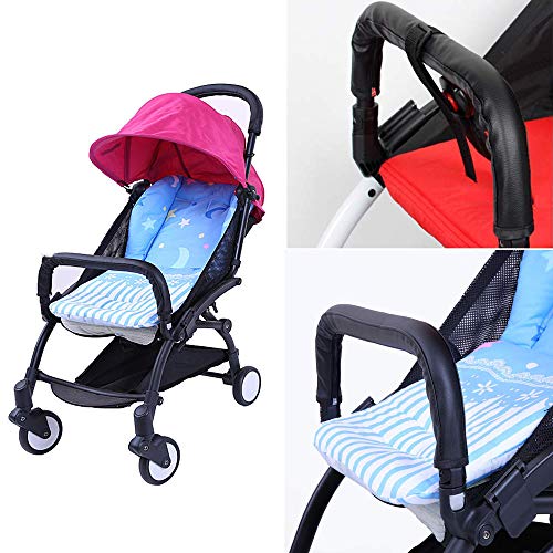 Fundas de Protectora Universal para Manilllar de Carrito Bebés Fundas de Cuero PU para Empuñadora de Silla de Paseo con Cierre de Cremallera Cubierta de la Barra del Cochecito para Cochecito (Negro)