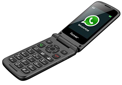 Funker C135I Comfort Pro - Telefono Móvil, Whatssapp, 3G, Pantalla Táctil con GPS y Botón SOS, Facil De Usar y Multimedia (Negro)