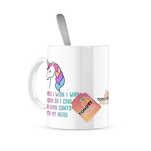 Funny Rude Mugs Taza Unicornios Unicornio Stab C*unts with My Head Sarcasm Taza Colleague Navidad Cita Novedad Brompa regalo sarcástico MBH660