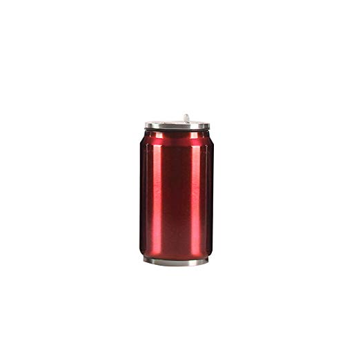 FUOBECIE Latas de acero inoxidable, Latas de acero inoxidable Ventosas Latas de cola deportivas Ventosas para niños Lata de agua Enfriador de agua Botella-Rojo