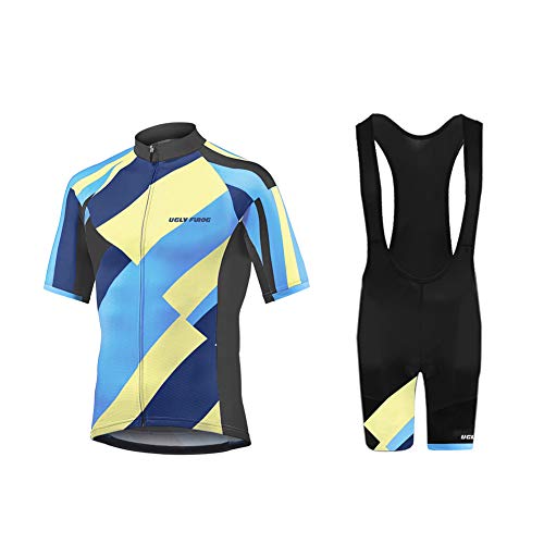 Future Sports Bicycle Wear Designs Bike Wear Ropa Verano Conjunta de Ciclismo de Hombre - Ciclismo Maillot Jersey y Bib Pantalones Cortos Ropa de Bicicleta Secado Rápido Respirable Sudor-Que Absorbe