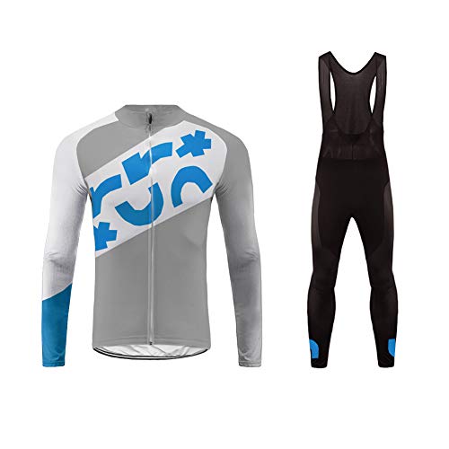 Future Sports Invierno Thermal Ropa de Bicicleta Hombre MTB Traje de Ciclismo Mangas Largas Maillots+Pantalones Equipación de Ciclista Bodies, Talla XS-6XL